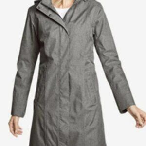 Eddie Bauer Women's Girl on the Go® Waterproof Trench Coat size small in gray